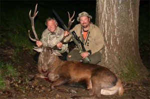 Ernie and Hamish with Ernie's 13pt trophy Red Stag 